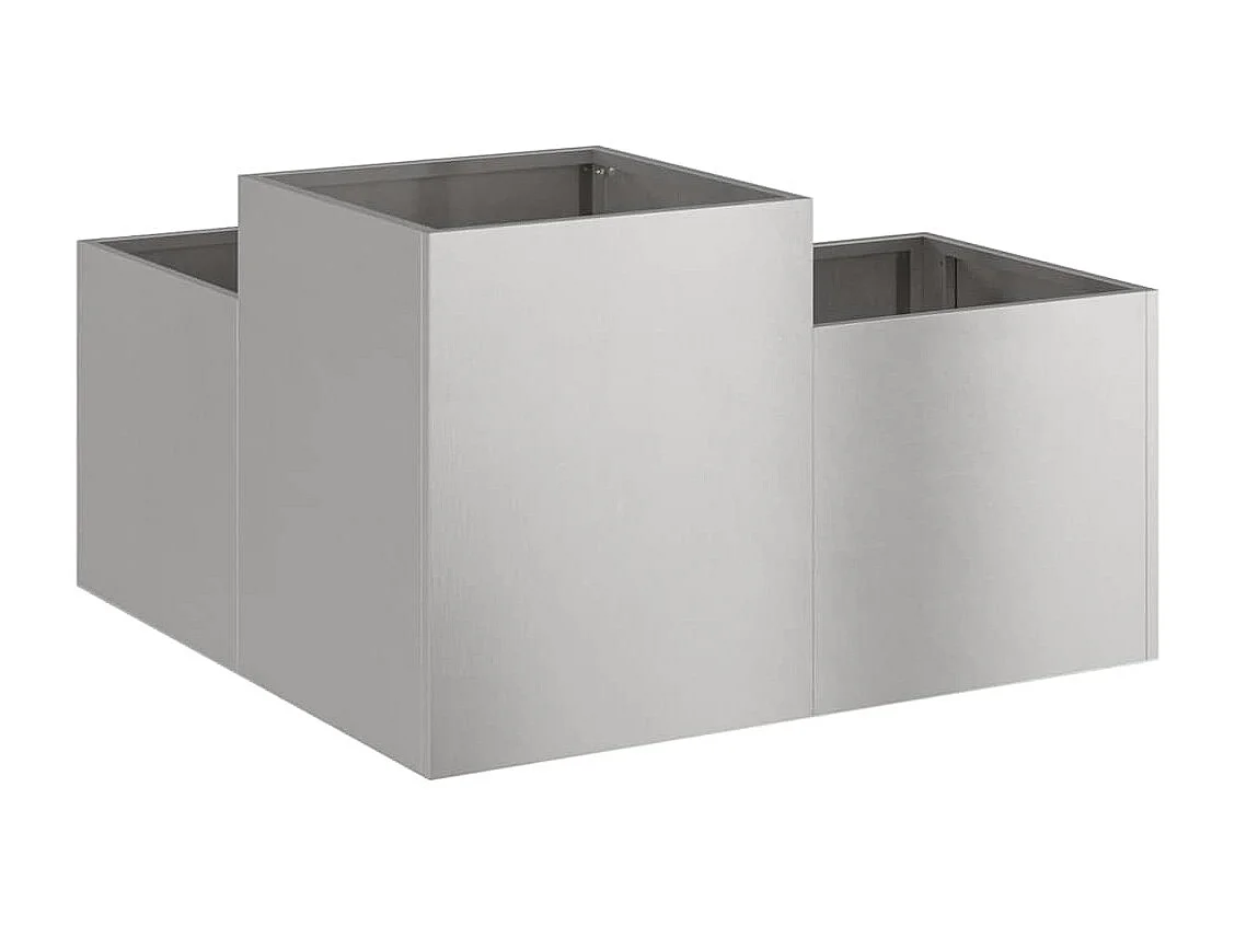 Maceta para Jardín | Jardinera | Macetero Plateado 80 x 80 x 48 cm Acero inoxidable