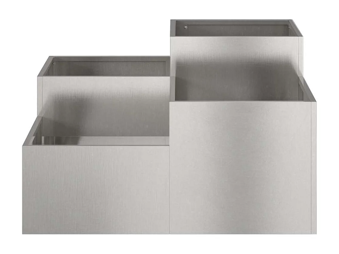 Maceta para Jardín | Jardinera | Macetero Plateado 80 x 80 x 48 cm Acero inoxidable
