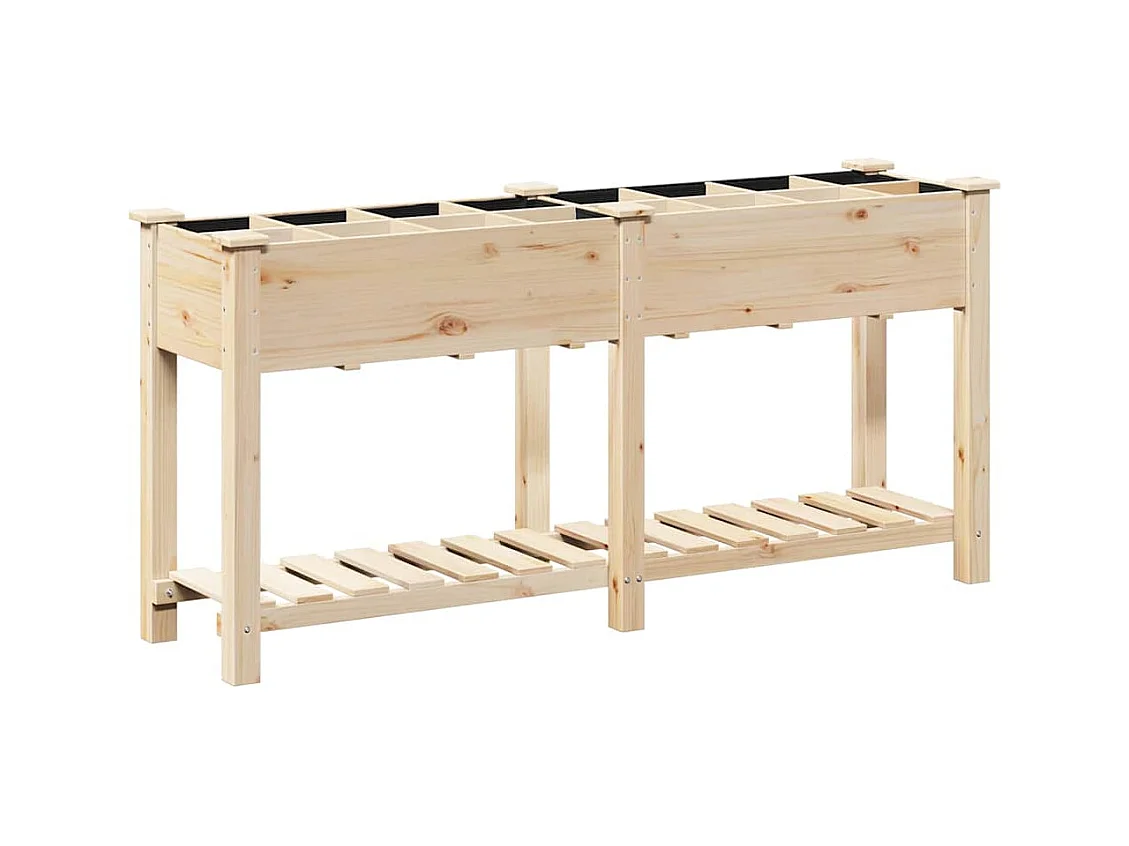 Maceta para Jardín | Jardinera | Macetero con estante Beige 161.5 x 45 x 76.5 cm