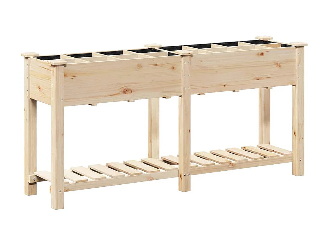 Maceta para Jardín | Jardinera | Macetero con estante Beige 161.5 x 45 x 76.5 cm