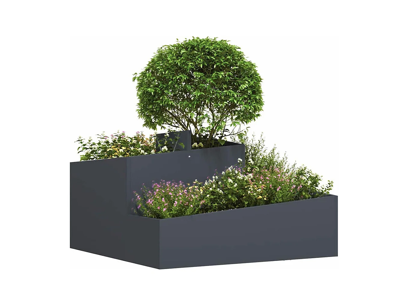 Maceta para Jardín | Jardinera | Macetero Antracita 80 x 80 x 50 cm