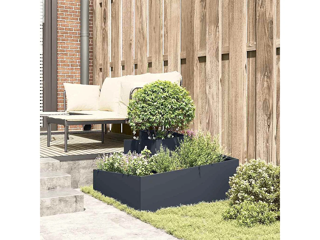 Maceta para Jardín | Jardinera | Macetero Antracita 80 x 80 x 50 cm