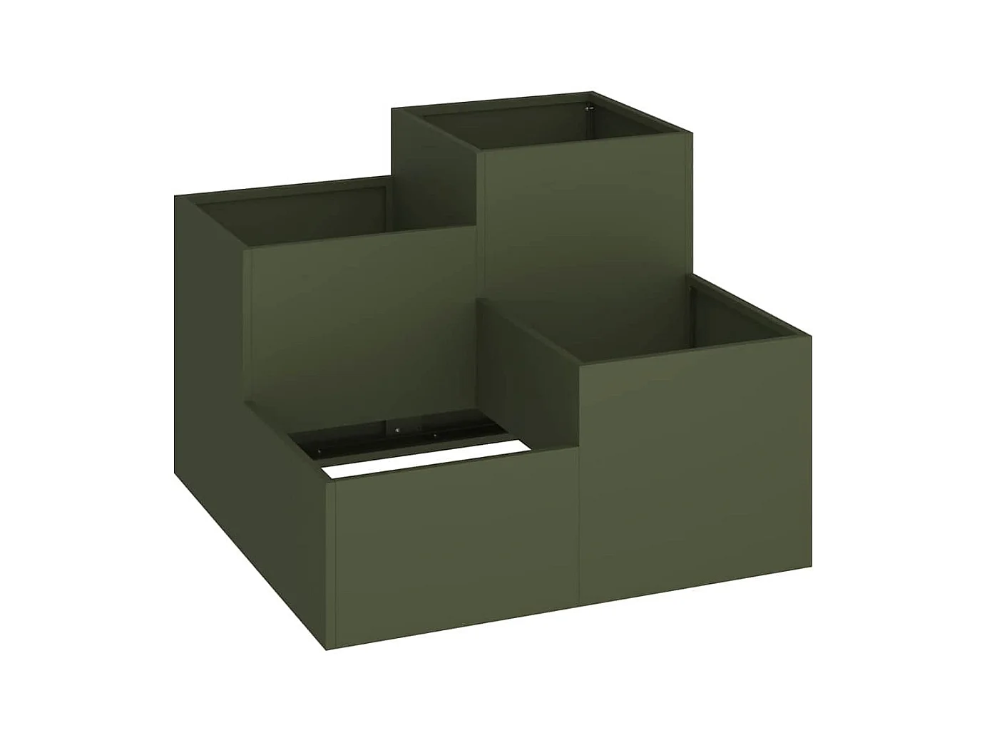 Maceta para Jardín | Jardinera | Macetero Verde oliva 80 x 80 x 60 cm Acero