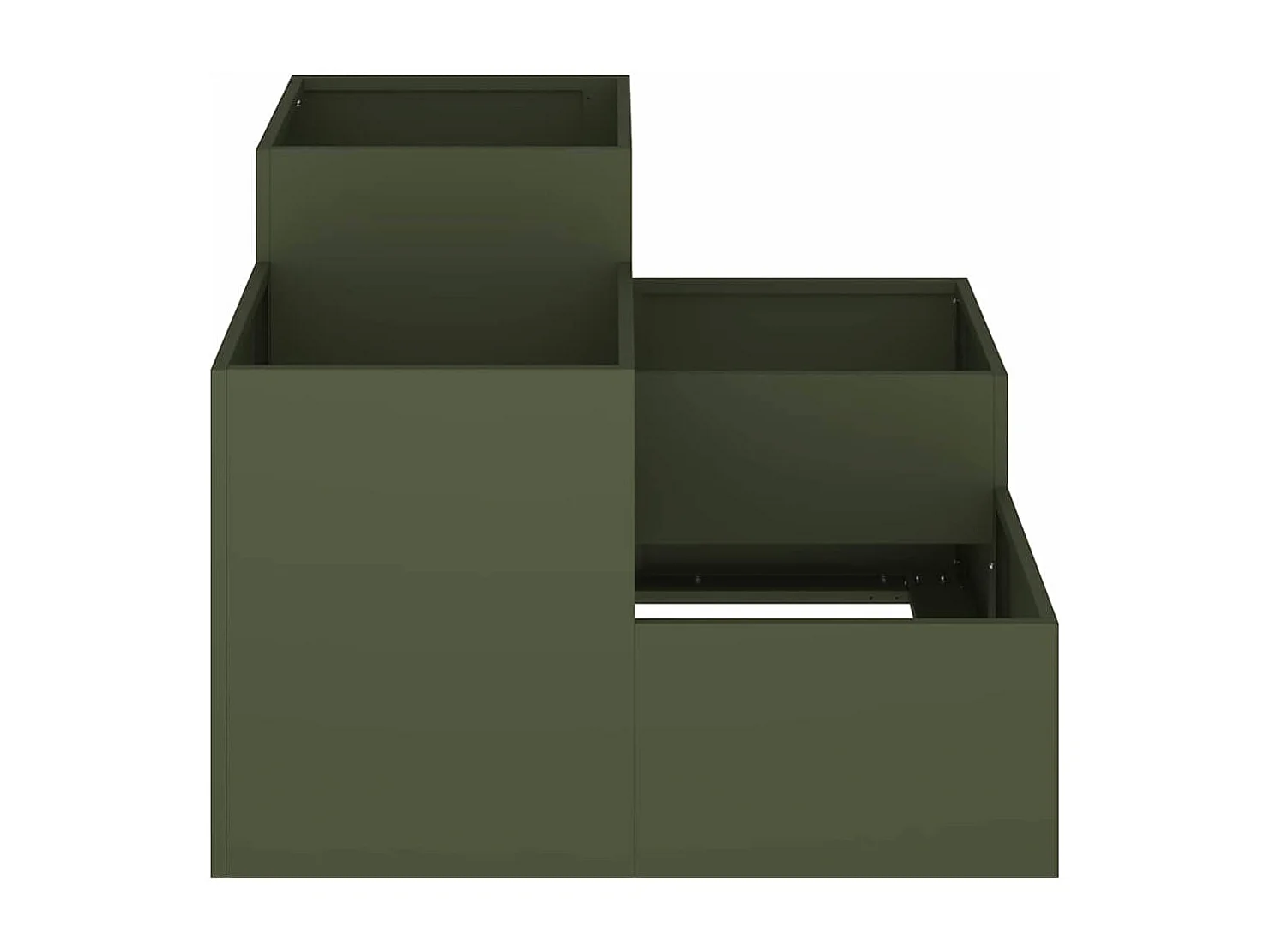 Maceta para Jardín | Jardinera | Macetero Verde oliva 80 x 80 x 60 cm Acero