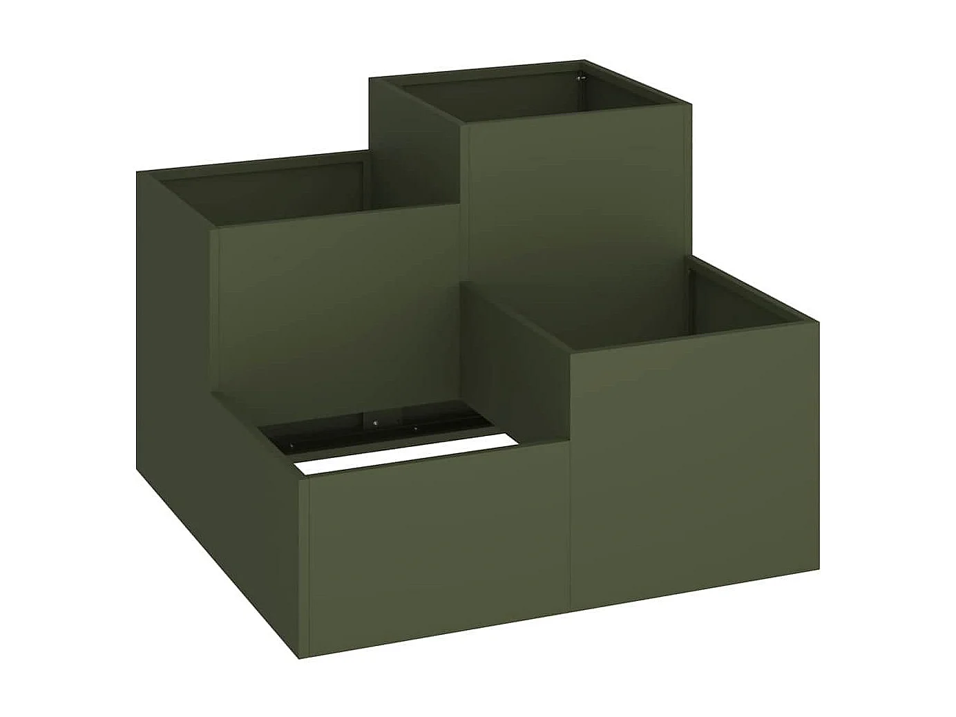Maceta para Jardín | Jardinera | Macetero Verde oliva 80 x 80 x 60 cm Acero