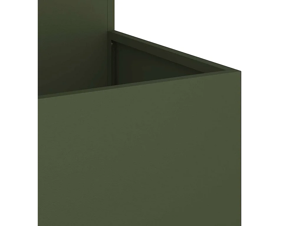 Maceta para Jardín | Jardinera | Macetero Verde oliva 80 x 80 x 60 cm Acero