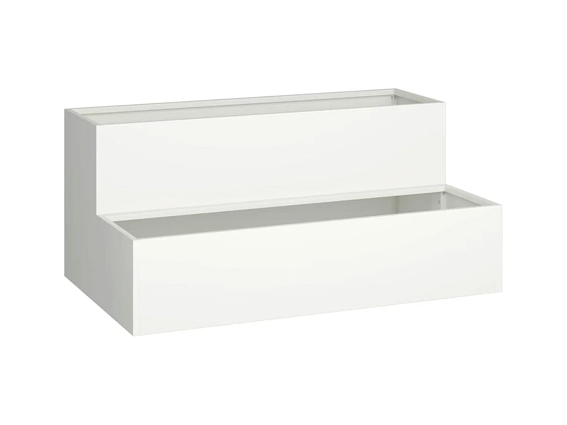 Maceta para Jardín | Jardinera | Macetero Blanco 100 x 60 x 45 cm Acero