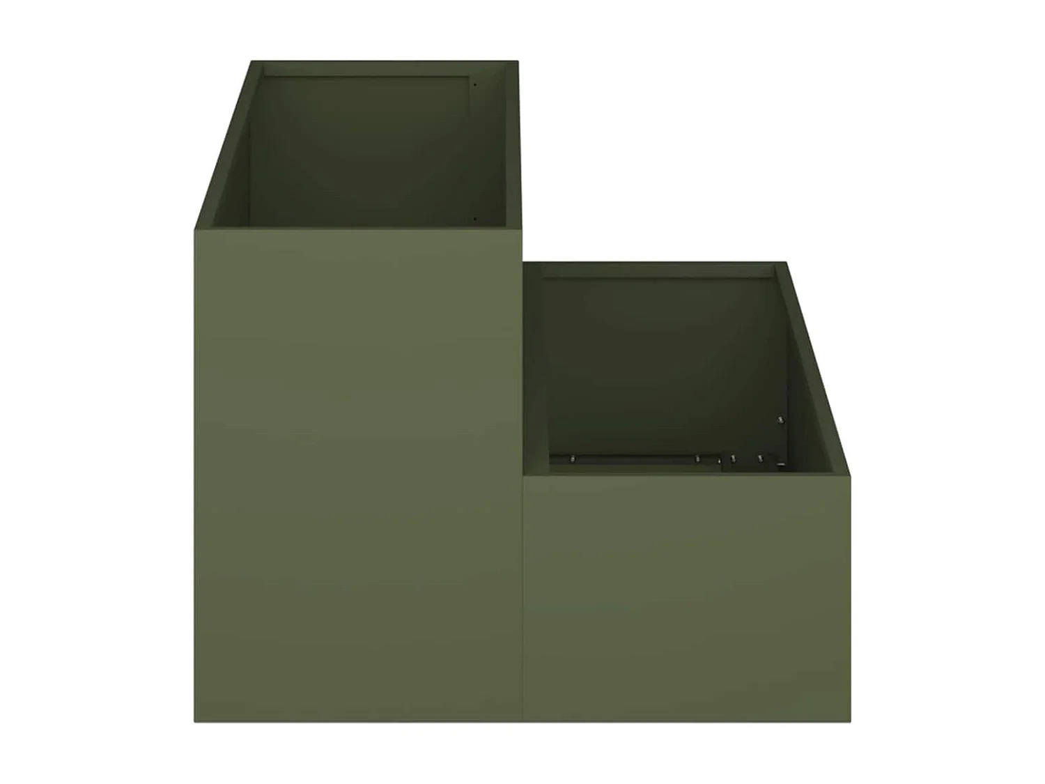 Cache-pot de jardin | Jardinière Vert olive 100 x 60 x 45 cm Acier