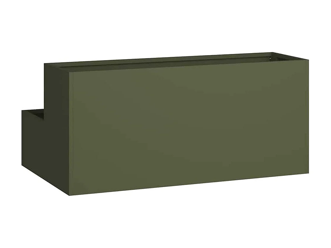Cache-pot de jardin | Jardinière Vert olive 100 x 60 x 45 cm Acier
