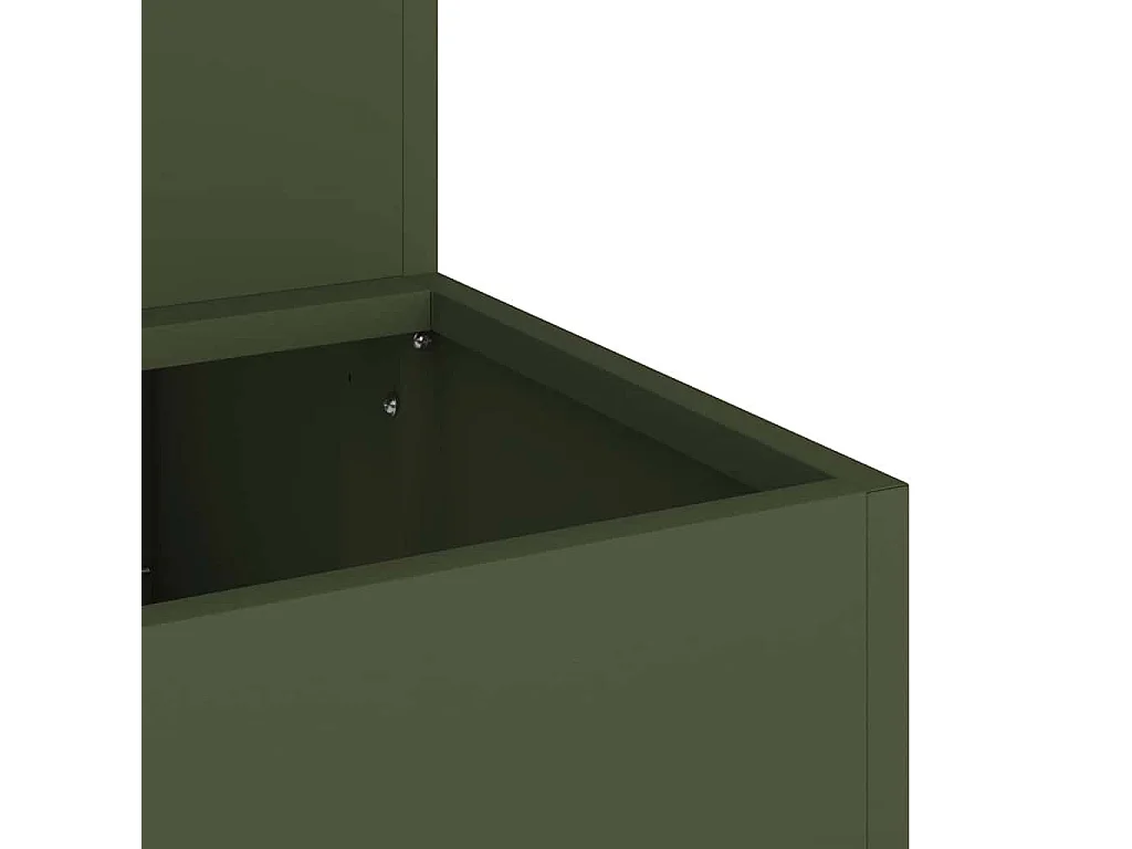 Cache-pot de jardin | Jardinière Vert olive 100 x 60 x 45 cm Acier