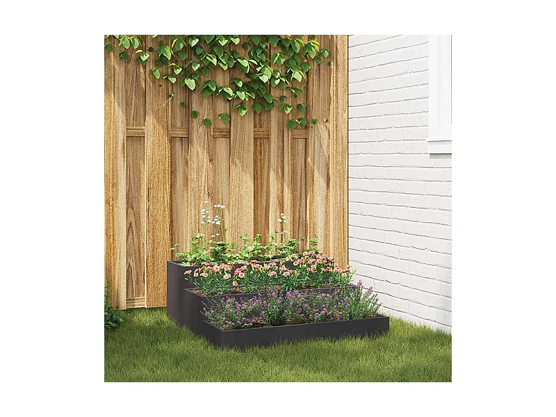Cache-pot de jardin | Jardinière Noir 90 x 90 x 35 cm Acier