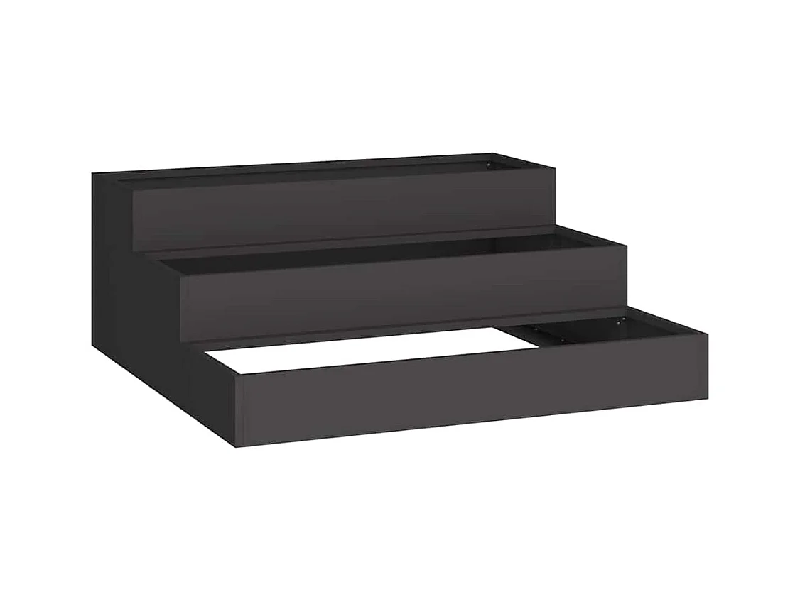 Maceta para Jardín | Jardinera | Macetero Negro 90 x 90 x 35 cm Acero