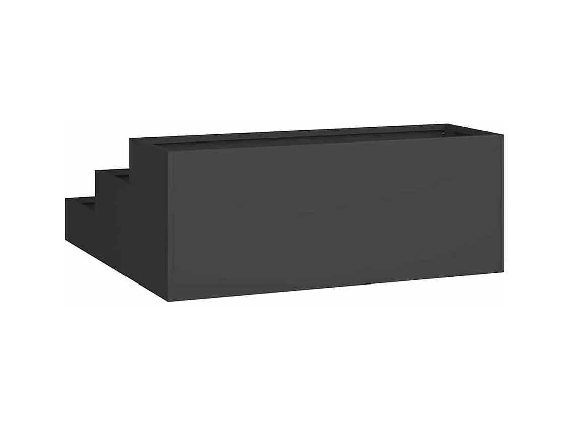 Maceta para Jardín | Jardinera | Macetero Negro 90 x 90 x 35 cm Acero