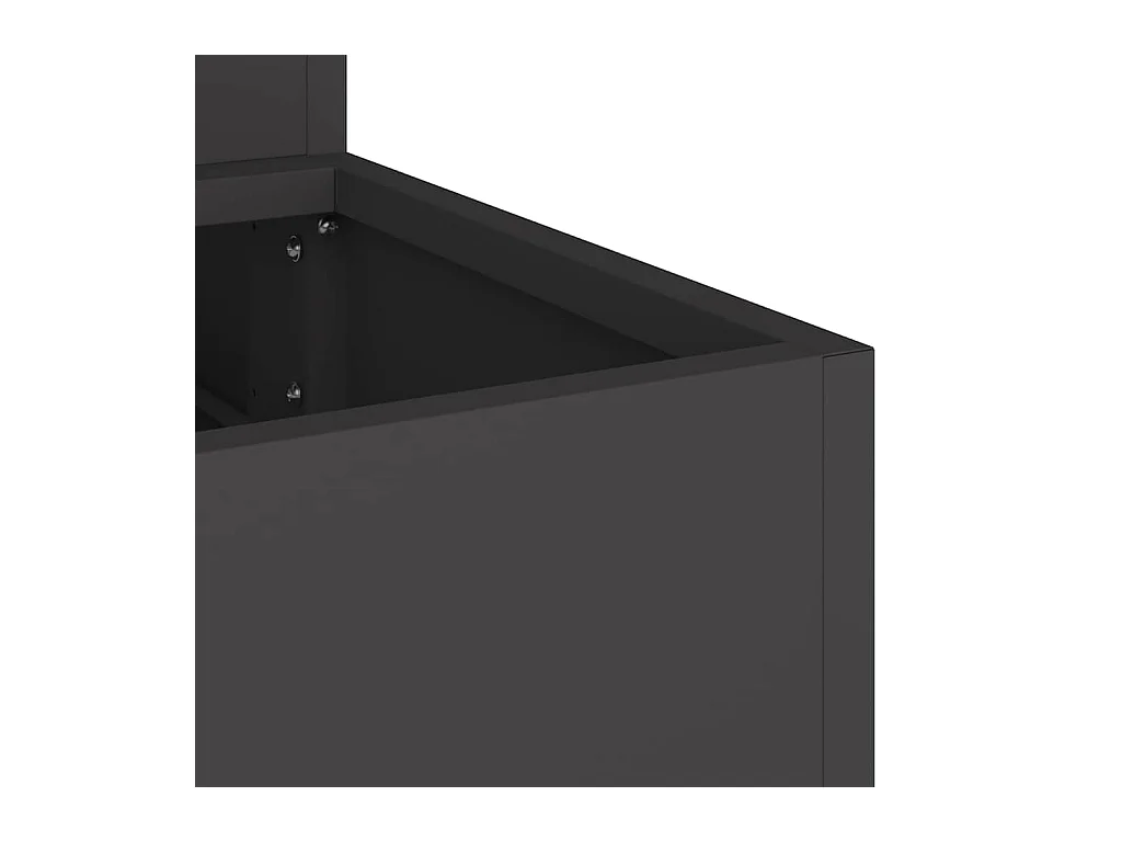 Maceta para Jardín | Jardinera | Macetero Negro 90 x 90 x 35 cm Acero