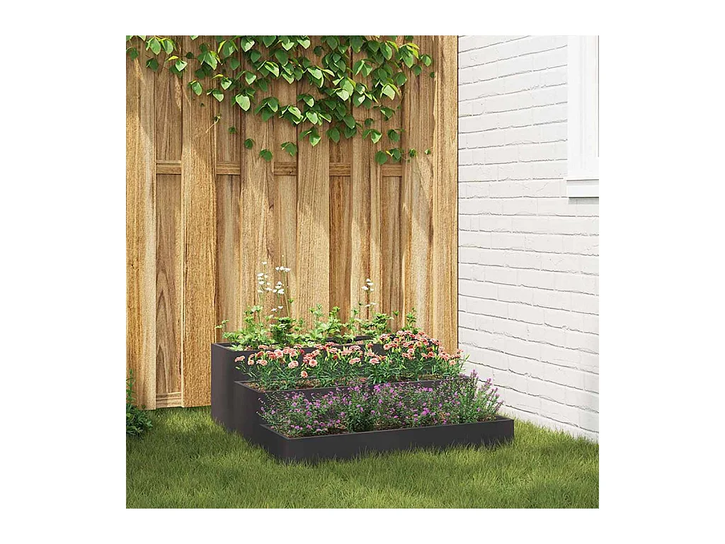 Cache-pot de jardin | Jardinière Noir 90 x 90 x 35 cm Acier