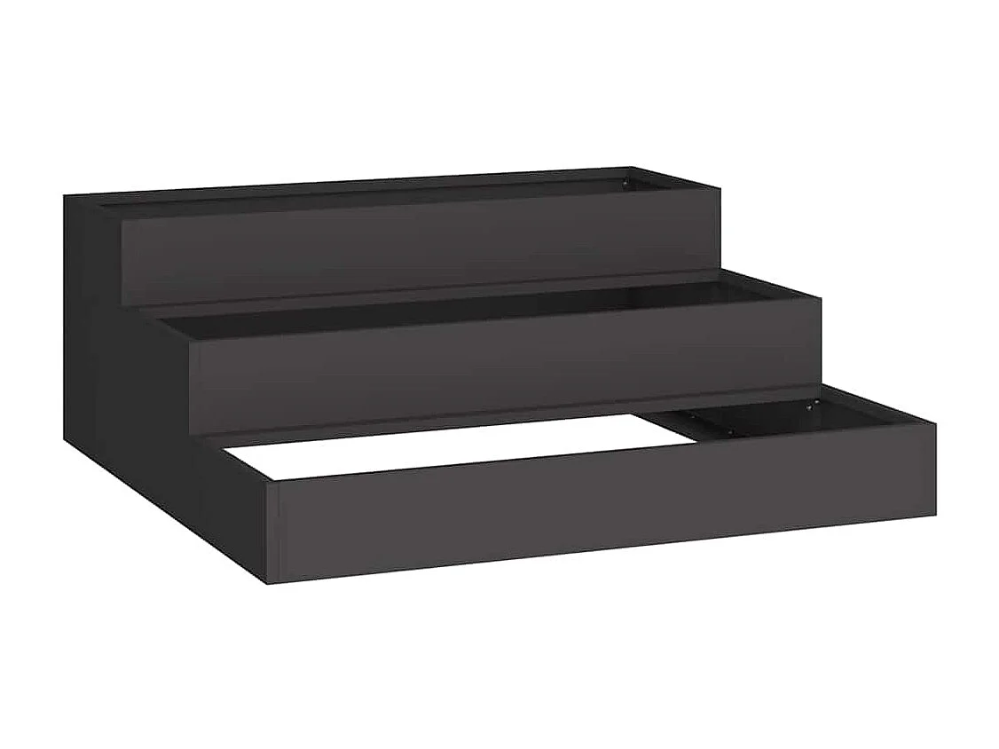 Maceta para Jardín | Jardinera | Macetero Negro 90 x 90 x 35 cm Acero