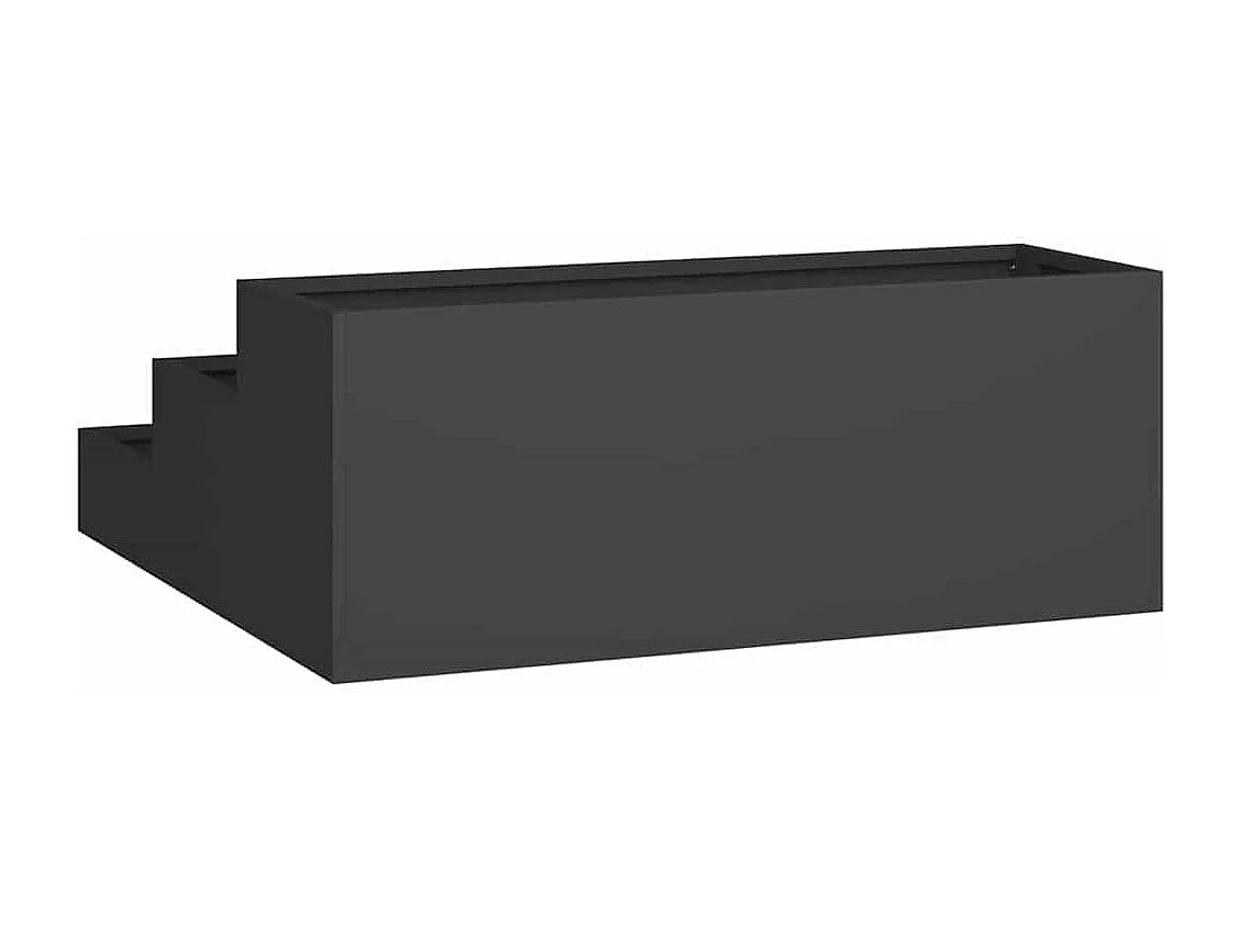 Maceta para Jardín | Jardinera | Macetero Negro 90 x 90 x 35 cm Acero