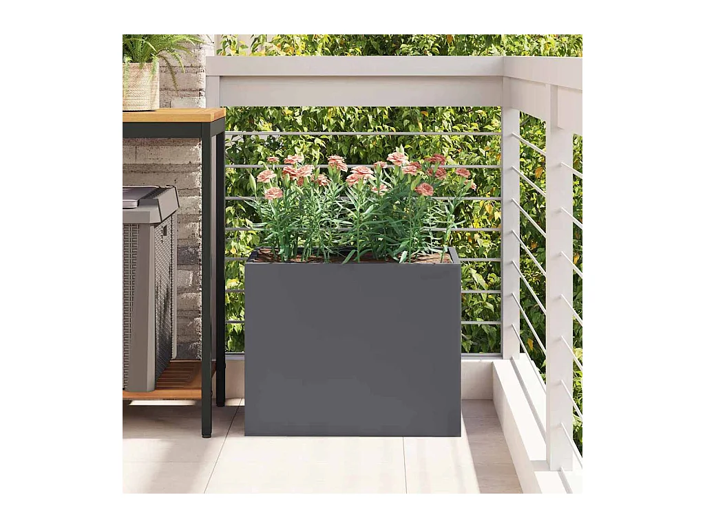 Maceta para Jardín | Jardinera | Macetero Antracita Acero laminado en frío