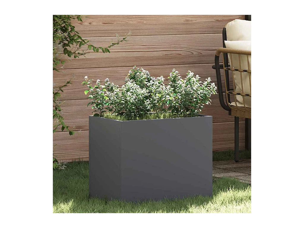 Cache-pot de jardin | Jardinière Anthracite Acier laminé à froid