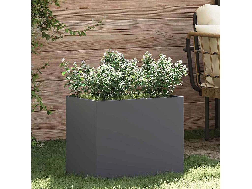 Cache-pot de jardin | Jardinière Anthracite Acier laminé à froid