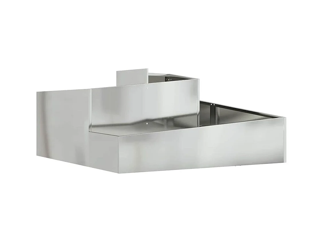 Maceta para Jardín | Jardinera | Macetero Plateado 100 x 100 x 50 cm Acero galvanizado