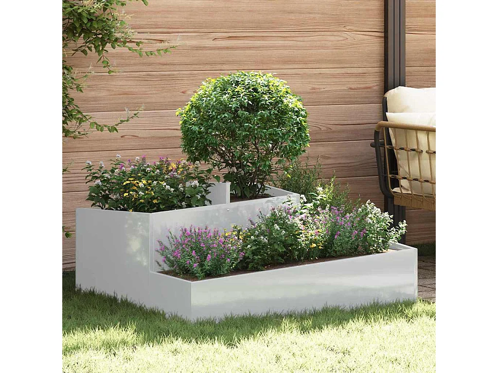 Cache-pot de jardin | Jardinière Argent 100 x 100 x 50 cm Acier galvanisé