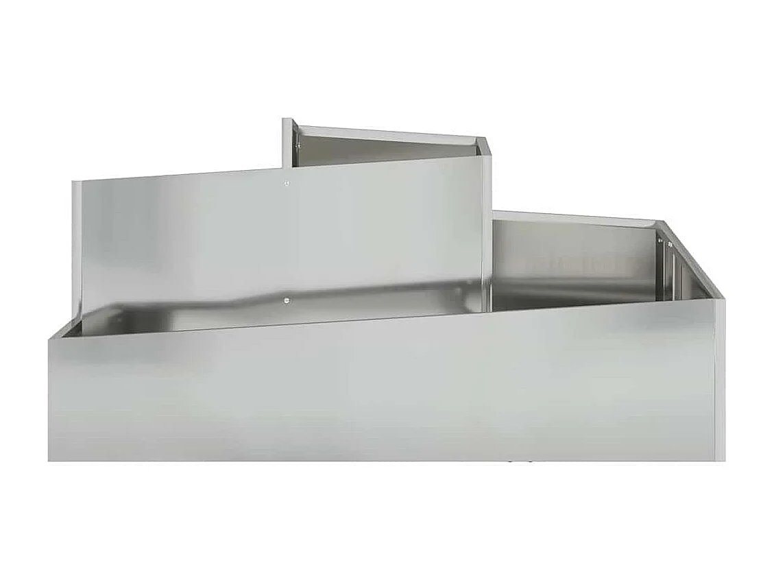 Maceta para Jardín | Jardinera | Macetero Plateado 100 x 100 x 50 cm Acero galvanizado