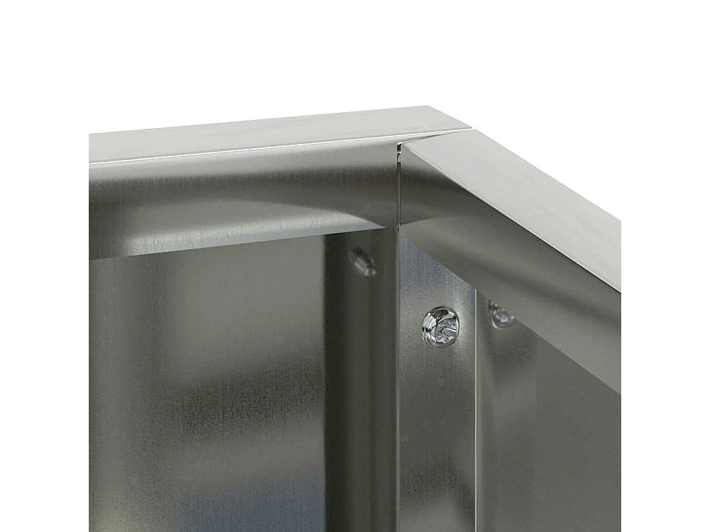 Maceta para Jardín | Jardinera | Macetero Plateado 100 x 100 x 50 cm Acero galvanizado