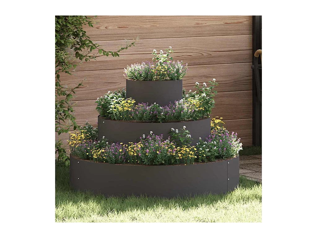 Cache-pot de jardin | Jardinière Noir 90 x 90 x 20 cm Acier