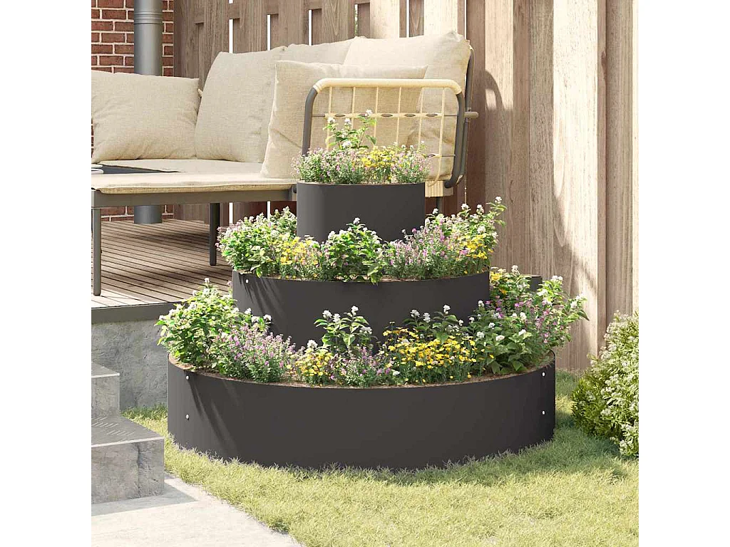Cache-pot de jardin | Jardinière Noir 90 x 90 x 20 cm Acier