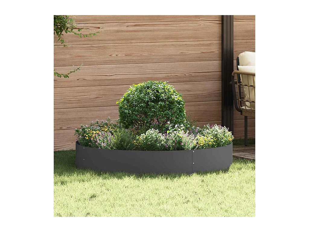 Maceta para Jardín | Jardinera | Macetero Negro 120 x 120 x 20 cm Acero