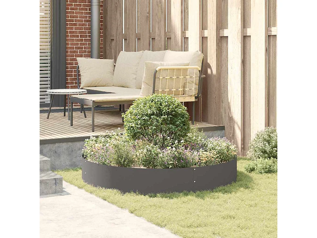 Maceta para Jardín | Jardinera | Macetero Negro 120 x 120 x 20 cm Acero