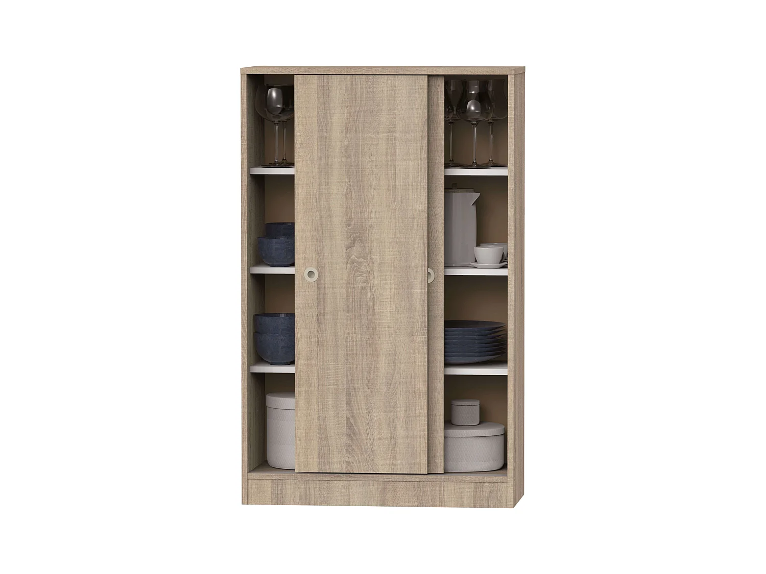 Armário Auxiliar Turin 2P 3E Cambriano Multiuso 120x74x33 cm
