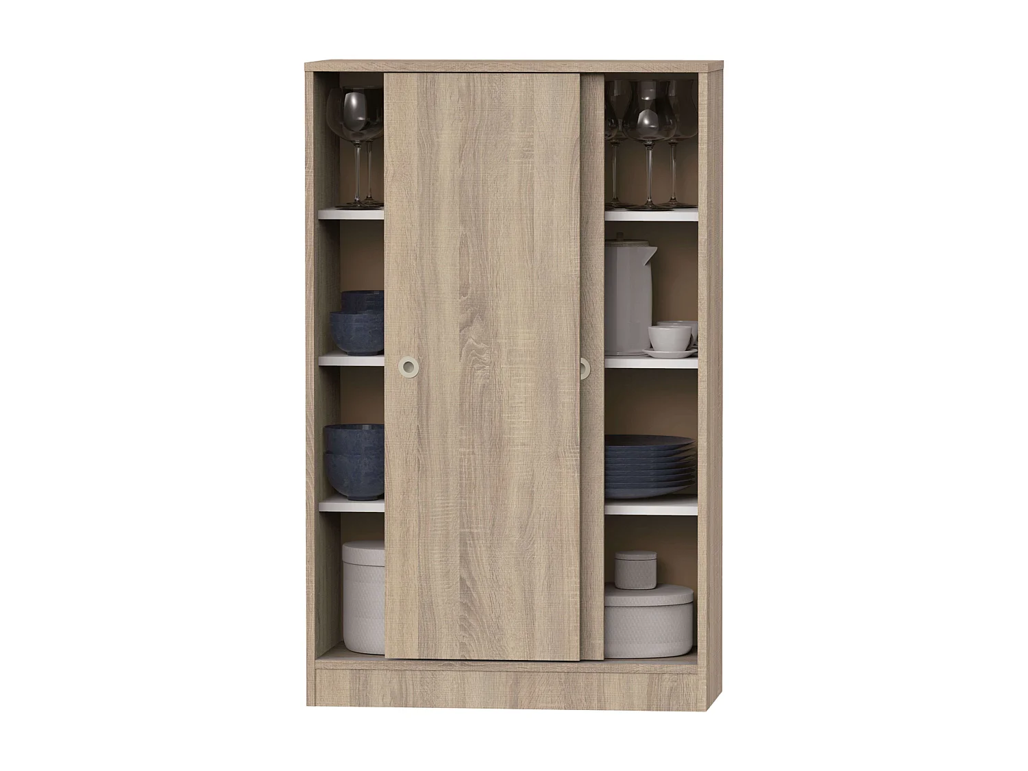 Armario Auxiliar Turín 2P 3E Cambrian Multiusos 120x74x33 cm