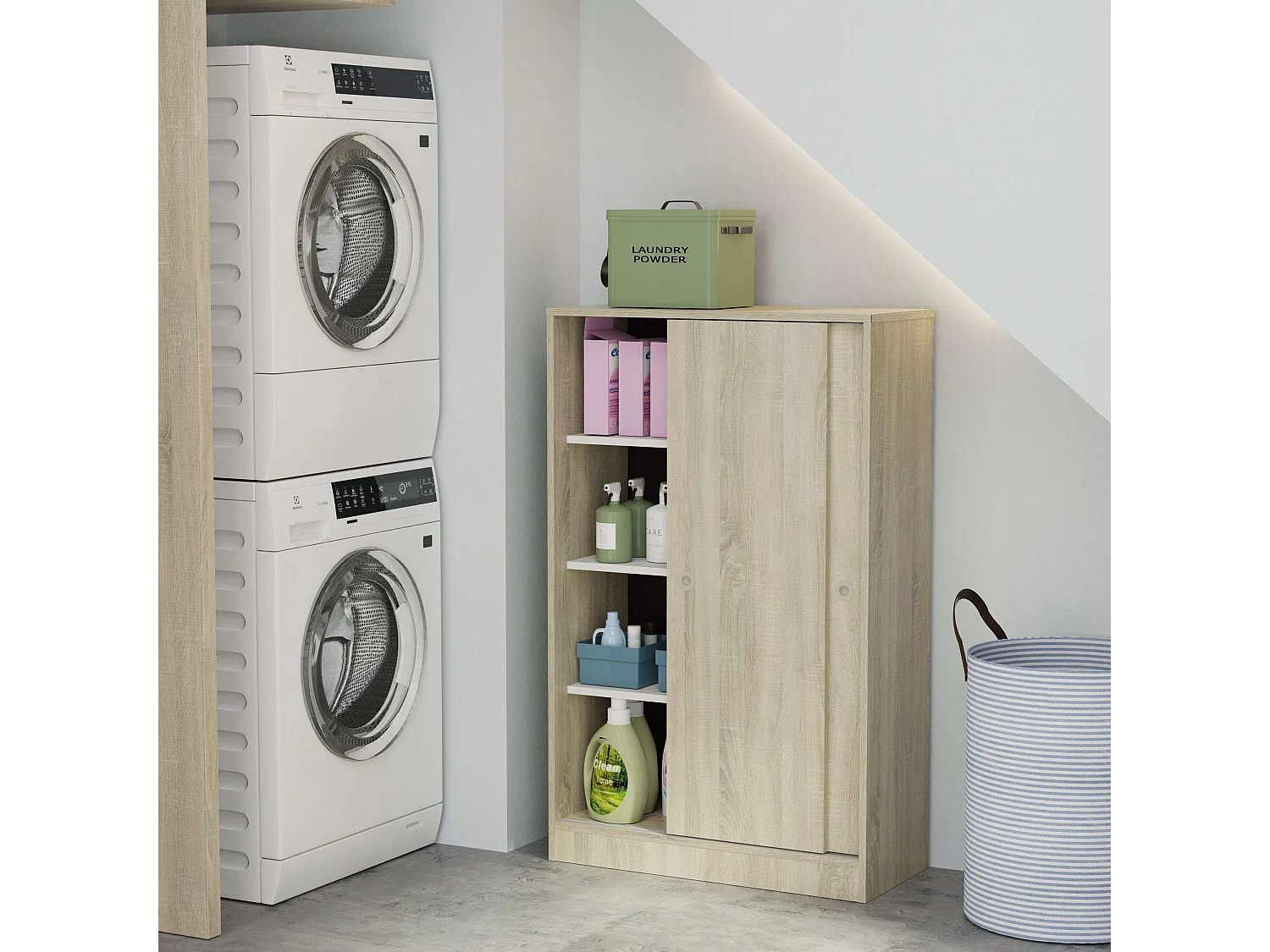 Armoire auxiliaire Turin 2P 3E Cambrian Multiusage 120x74x33 cm