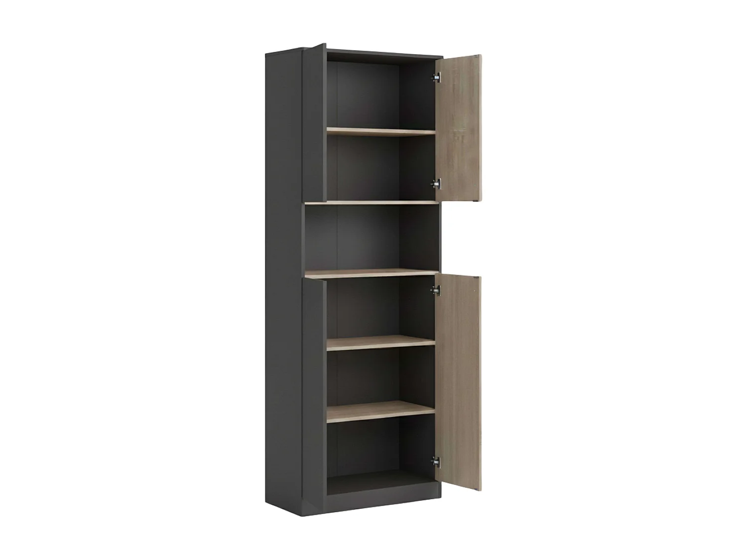 Armario Oficina Rift 2 Puertas 1 Hueco Almacenamiento Roble Gris 80x223x40 cm