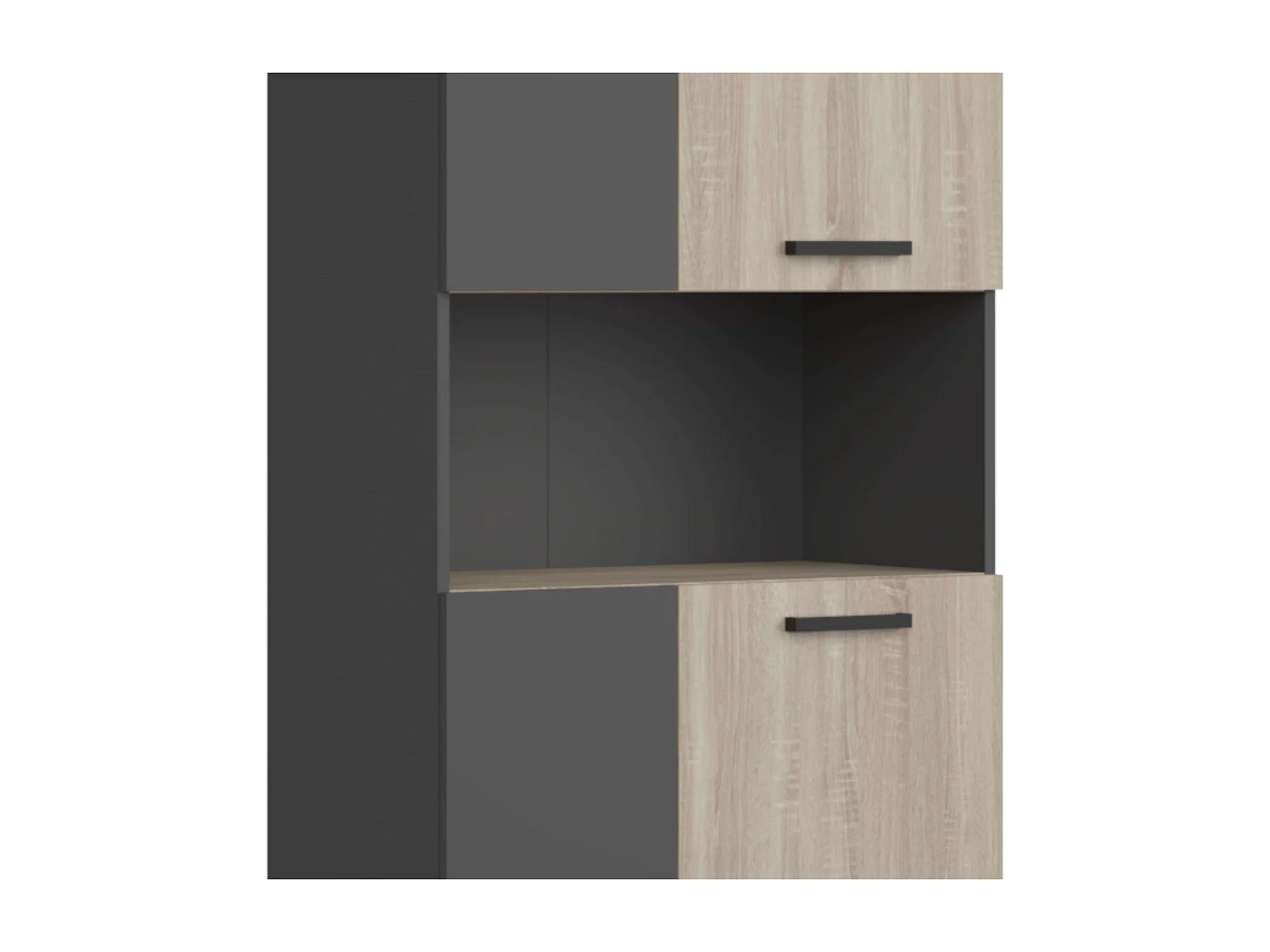 Armario Oficina Rift 2 Puertas 1 Hueco Almacenamiento Roble Gris 80x223x40 cm
