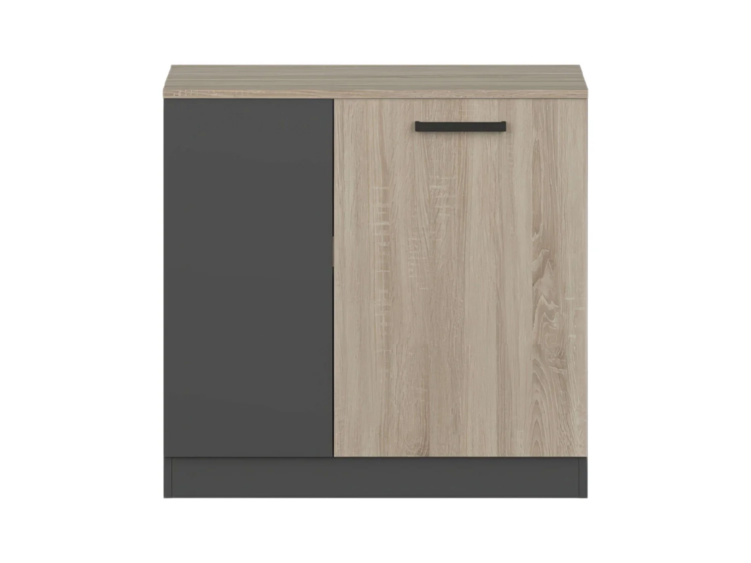Armoire d'appoint de bureau Blacky avec 2 portes et étagères, chêne Sonoma gris, 80x78x40 cm