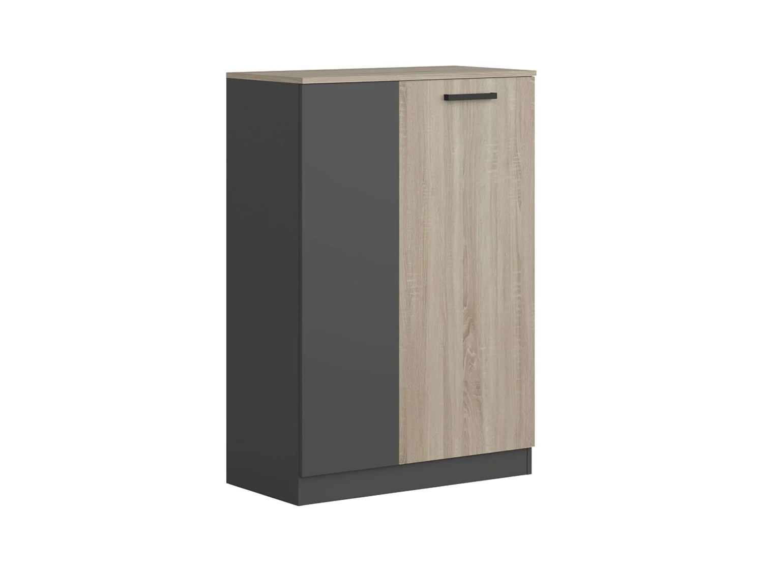 Armoire auxiliaire de bureau Blacky 2 portes style industriel 80 x 116 x 40 cm