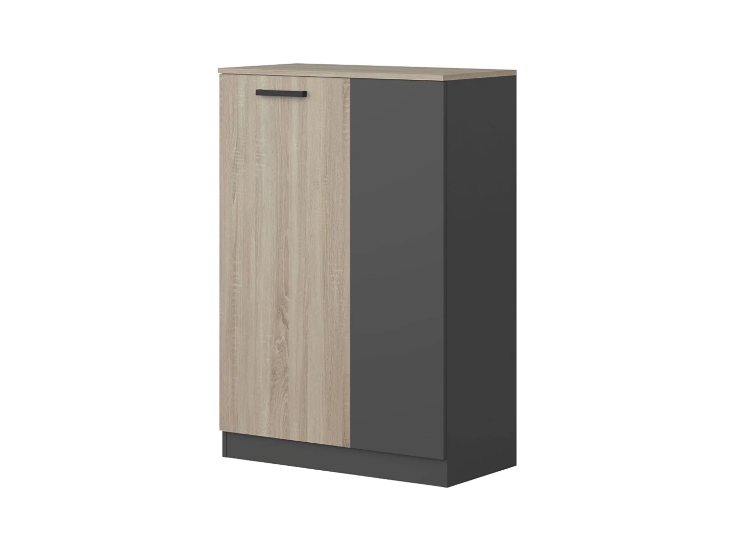 Armoire auxiliaire de bureau Blacky 2 portes style industriel 80 x 116 x 40 cm