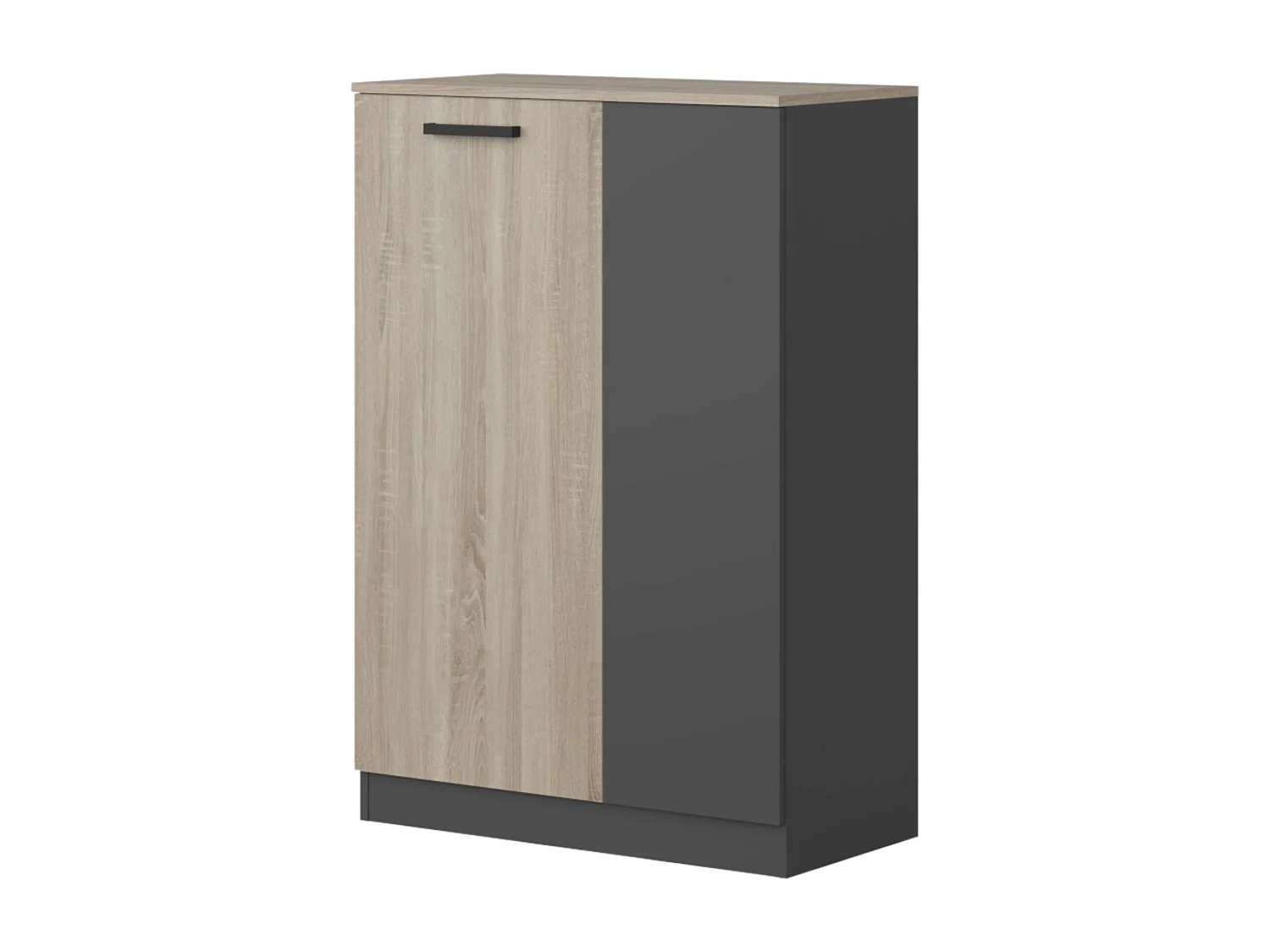 Armário auxiliar de escritório estilo industrial Blacky com 2 portas 80x116x40 cm