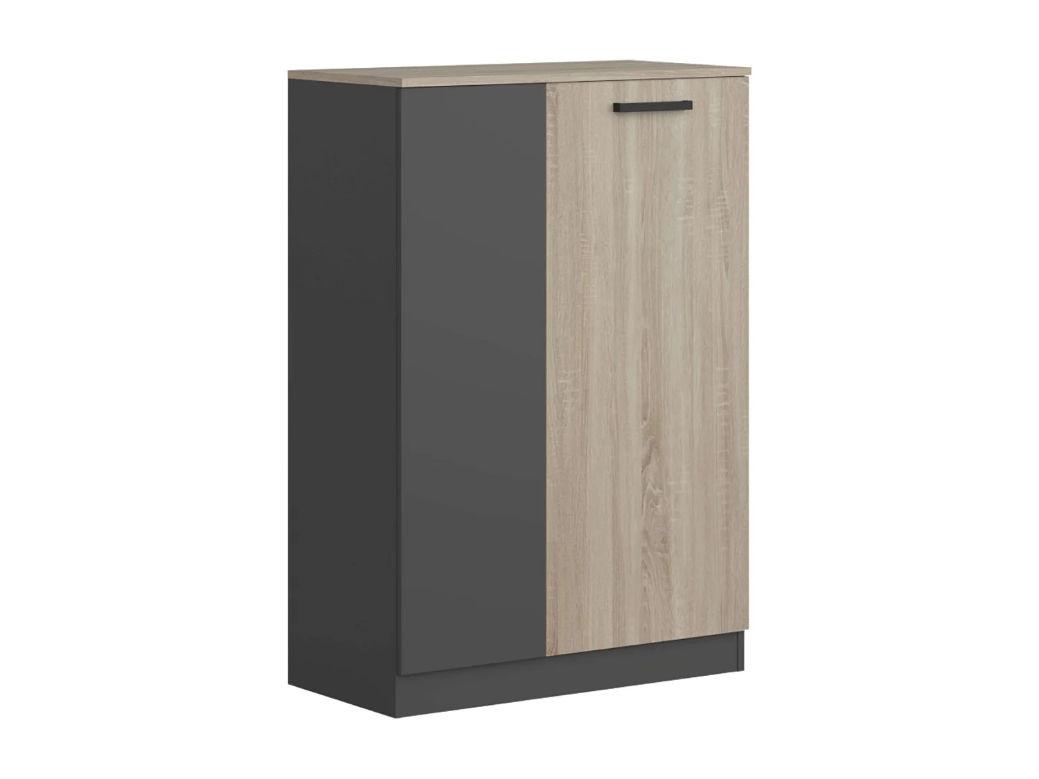 Armário auxiliar de escritório estilo industrial Blacky com 2 portas 80x116x40 cm