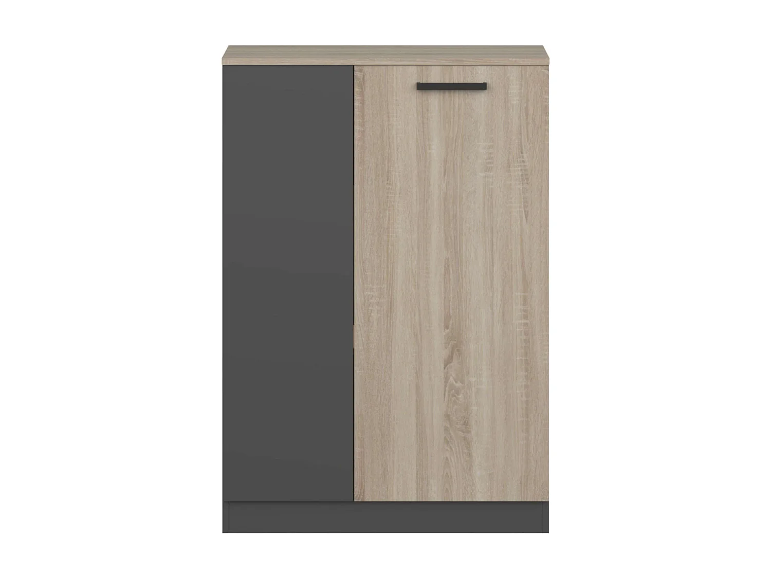 Armário auxiliar de escritório estilo industrial Blacky com 2 portas 80x116x40 cm