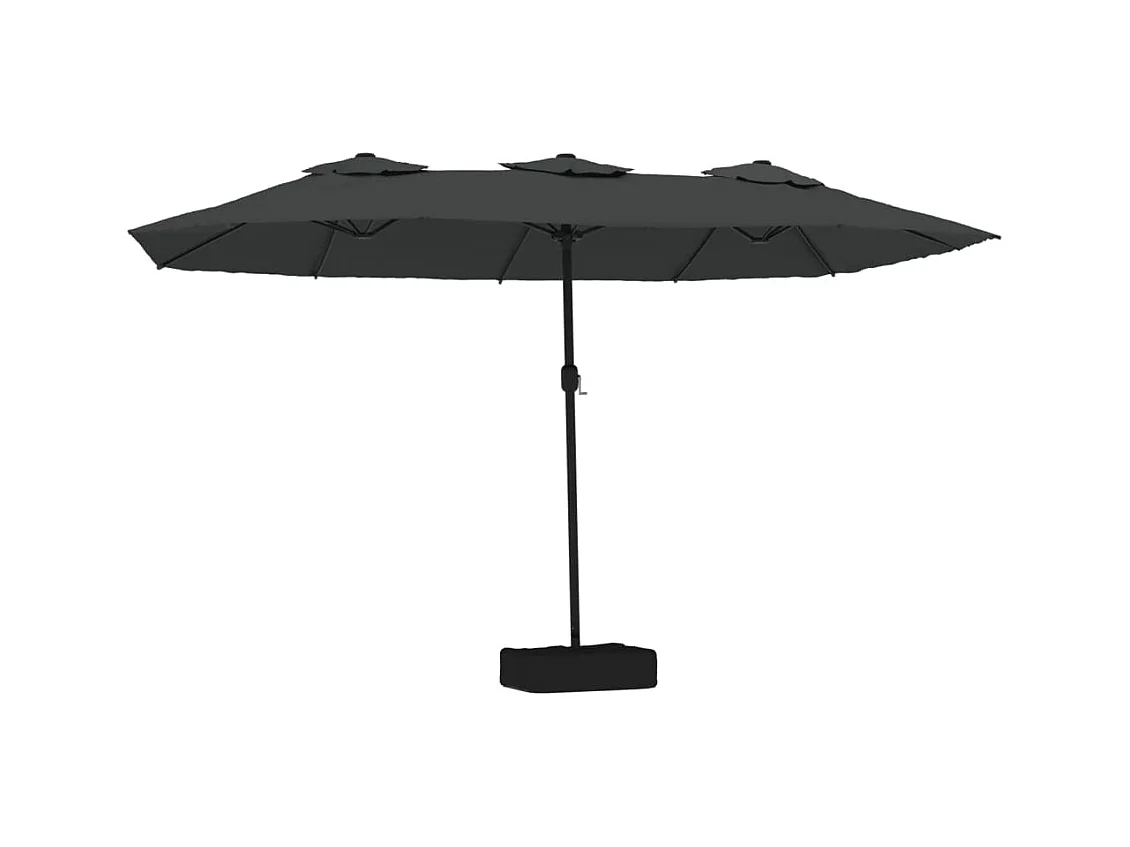 Parasol de jardin-Parasol à double tête avec LED anthracite 449x265 cm