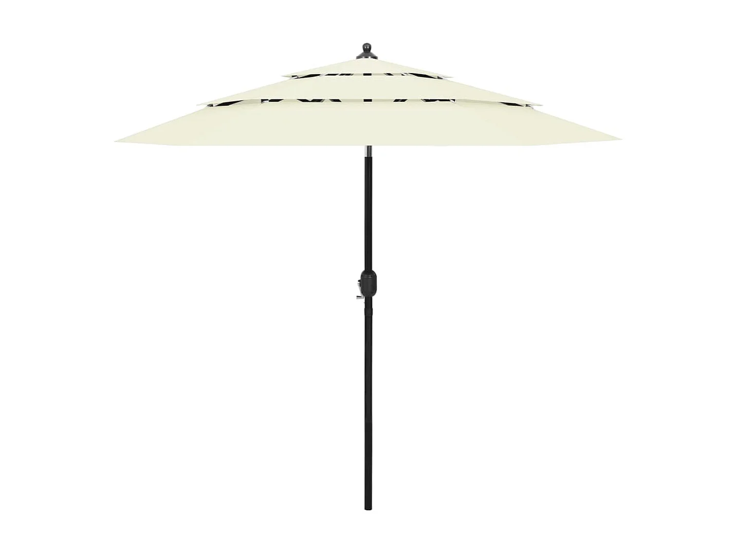 Parasol de jardin-Parasol à 3 niveaux  avec mât en aluminium sable 2,5 m