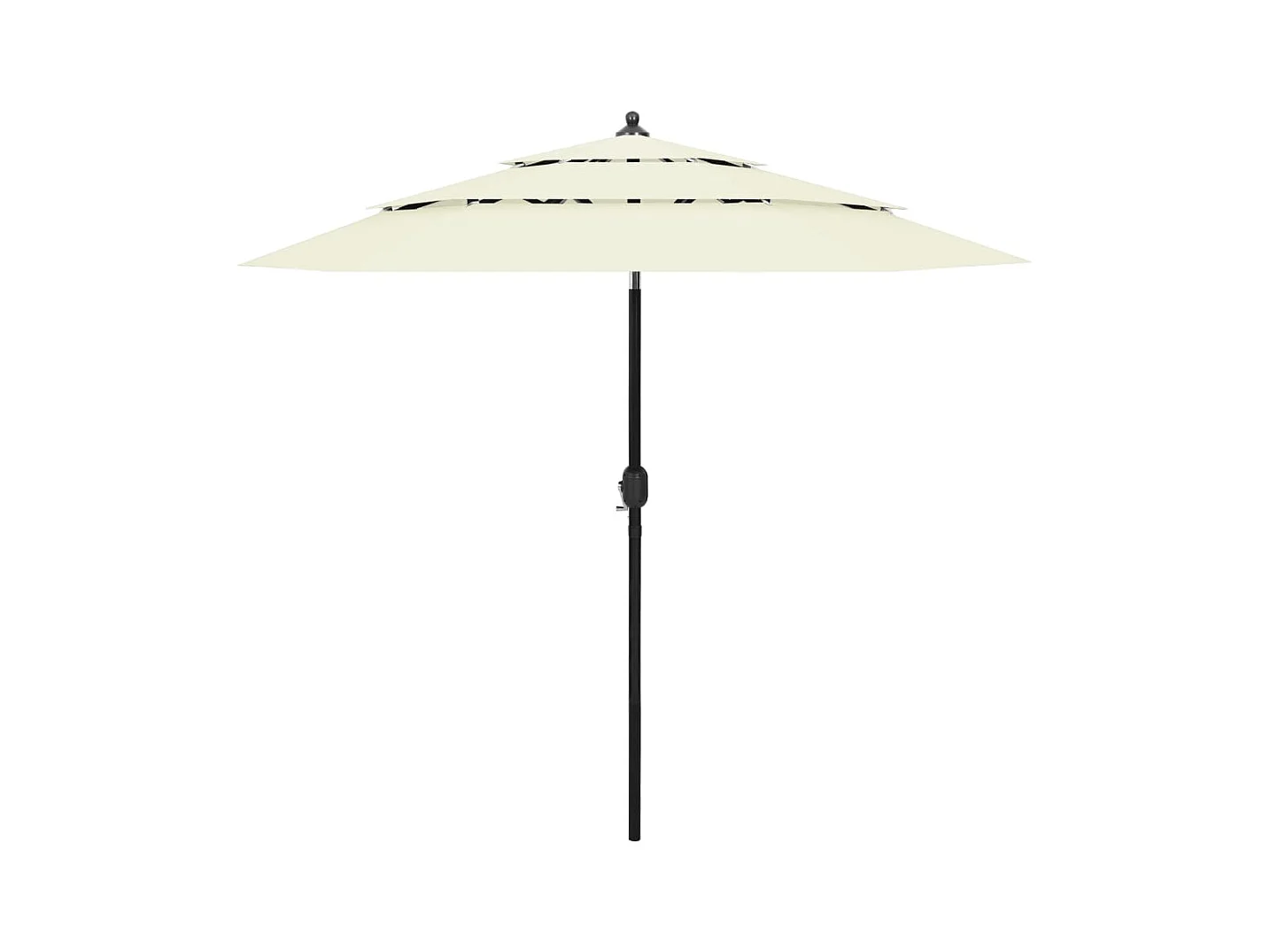 Parasol de jardin-Parasol à 3 niveaux  avec mât en aluminium sable 2,5 m