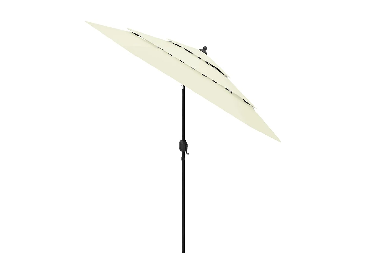 Parasol de jardin-Parasol à 3 niveaux  avec mât en aluminium sable 2,5 m