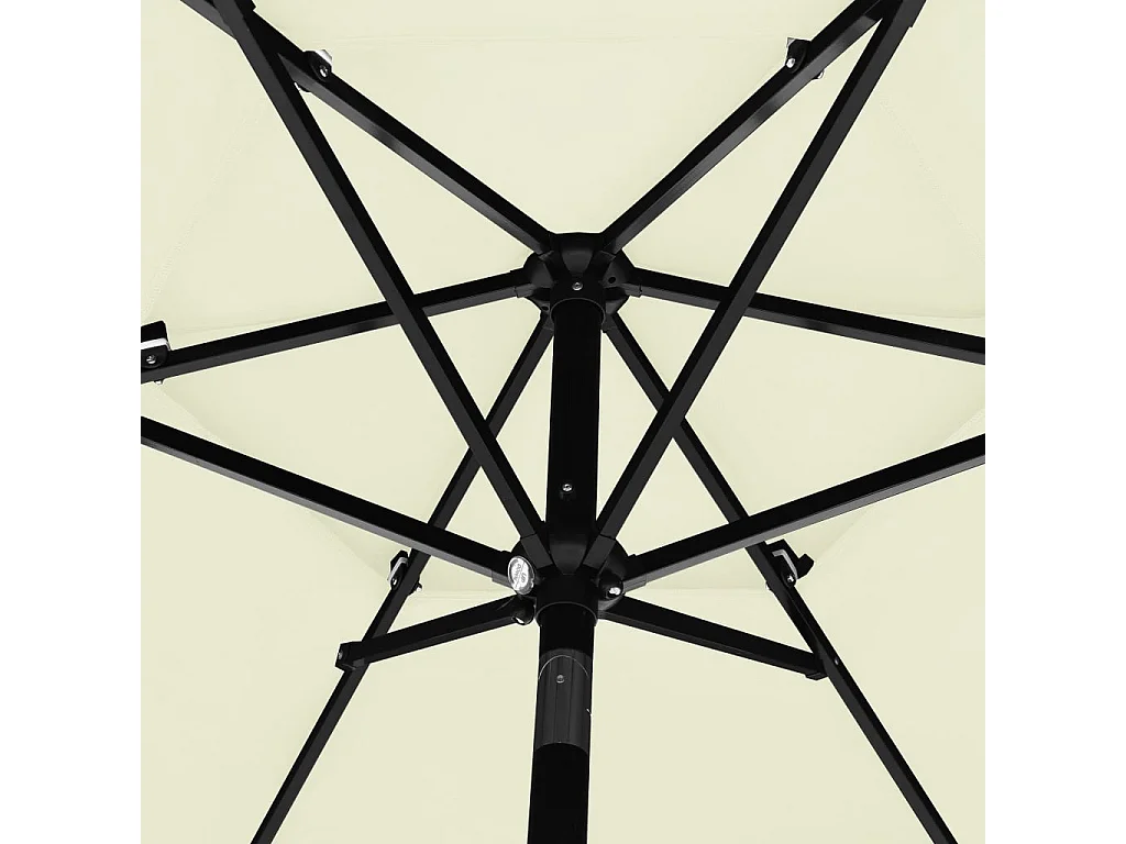 Parasol de jardin-Parasol à 3 niveaux  avec mât en aluminium sable 2,5 m