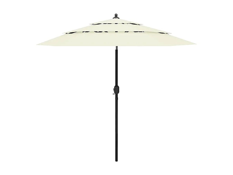 Parasol de jardin-Parasol à 3 niveaux  avec mât en aluminium sable 2,5 m