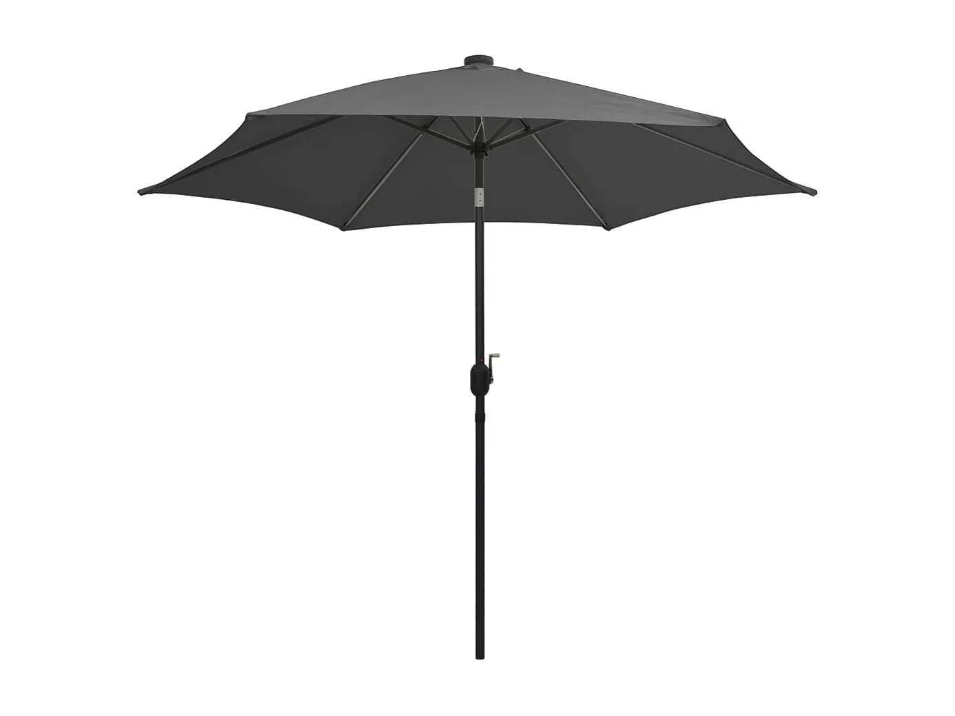 Parasol de jardin-Parasol d'extérieur et lumières LED mât en aluminium anthracite